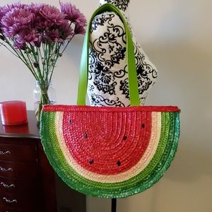 Retro Rockabilly Pinup Straw Watermelon Handbag